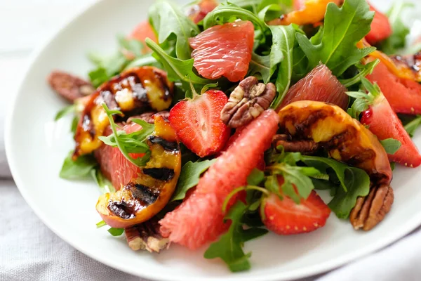 Healthy Food Delicious Fruit Salad Table — Stock Photo, Image