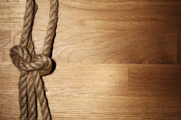 Old Rope Wooden Background — Stock Photo, Image