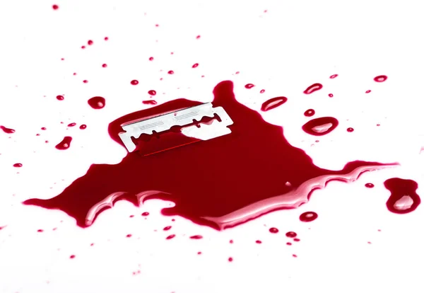 Убийство Красная Кровь Белом Фоне — стоковое фото
