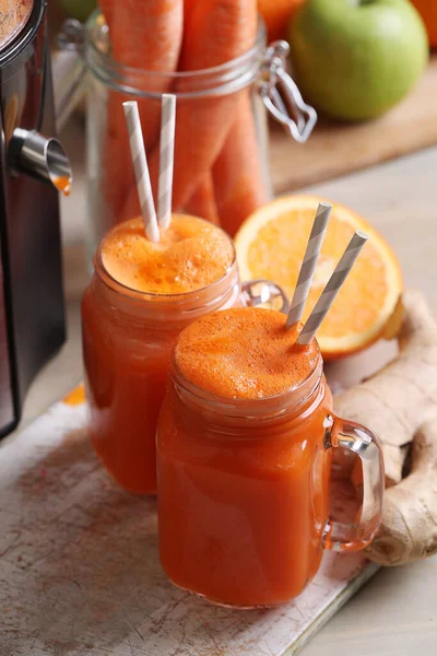 Drink Kitchen Healthy Carrot Juice — Stock Photo, Image