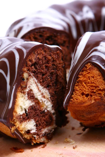 Десерт Вкусный Фруктовый Пирог Шоколадом — стоковое фото