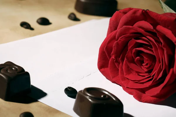Κοντινό Πλάνο Ραβασάκι Και Κόκκινο Τριαντάφυλλο — Φωτογραφία Αρχείου