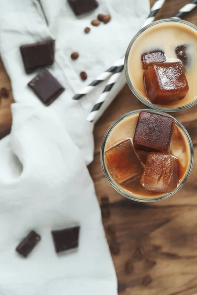 Bebida Café Latte Hielo Sobre Mesa — Foto de Stock