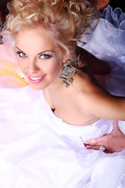 Young Beautiful Bride Luxury Wedding Dress Royalty Free Stock Images
