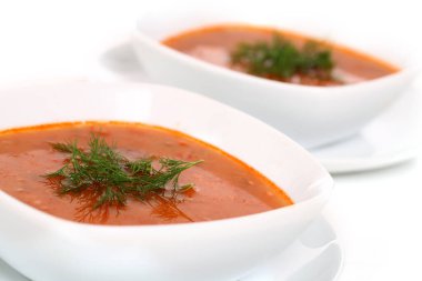 Lezzetli çorbanın yakın plan görüntüsü