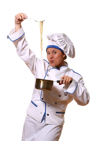 Bella Donna Immagini Chef — Foto Stock