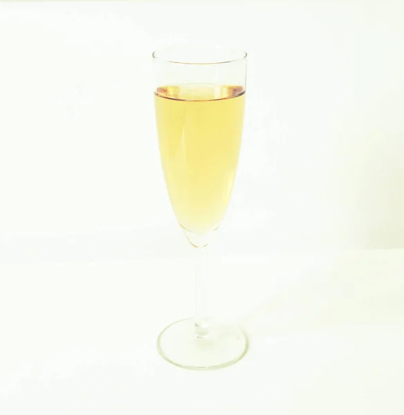 Coupe Champagne Sur Table — Photo