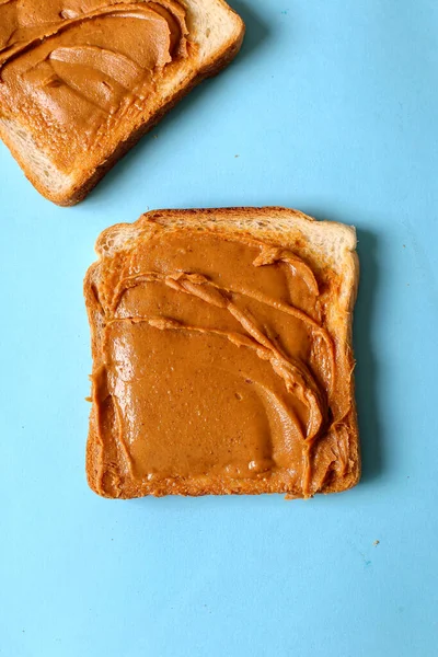 Tatlı Yemek Fıstık Ezmeli Tost — Stok fotoğraf