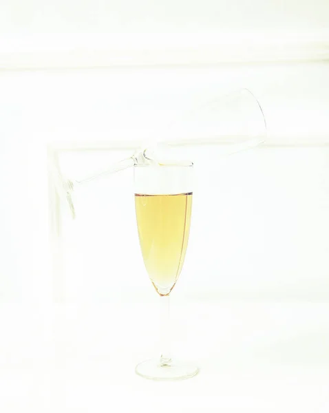 Coupe Champagne Sur Table — Photo