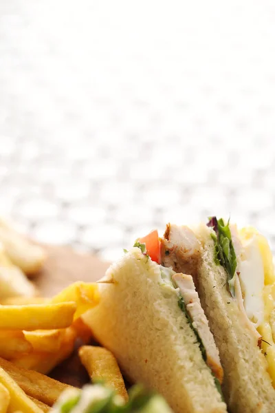 Comida Delicioso Sanduíche Mesa — Fotografia de Stock