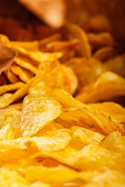 Unhealthy Yummy Chips Table — Stock Photo, Image