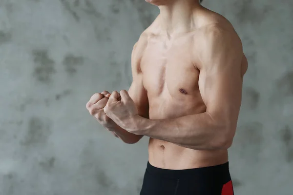 Deporte Hombre Está Haciendo Ejercicio Gimnasio — Foto de Stock