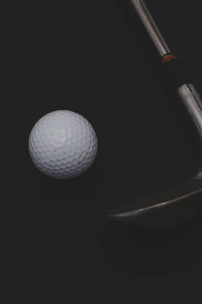 Golf Boll Svart Bakgrund — Stockfoto