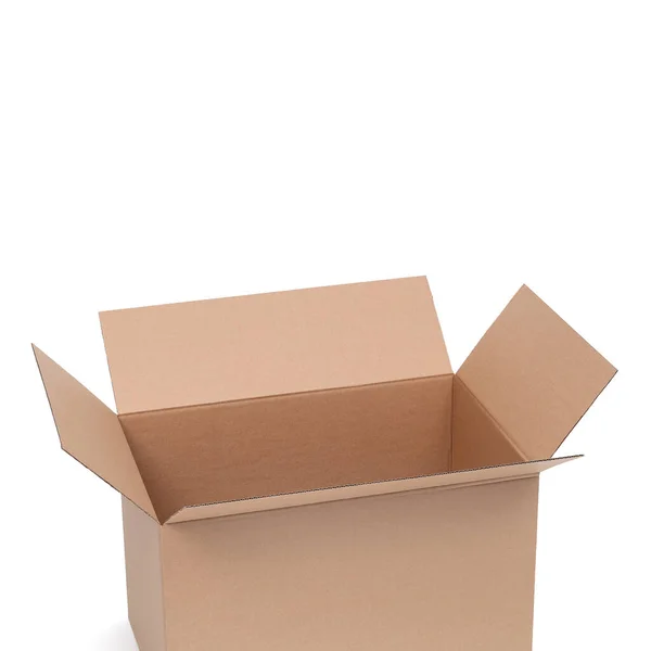Cardboard Box White Background — Stock Photo, Image