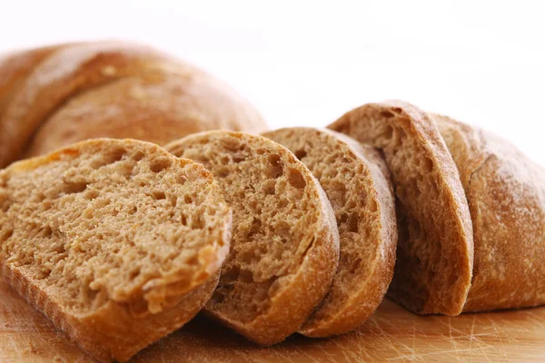 Крупним Планом Нарізаний Хліб Дошці — стокове фото