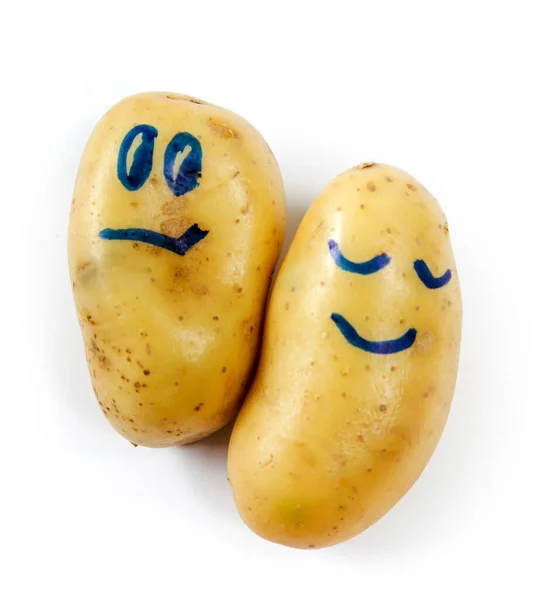 Картопля Смішним Обличчям Столі — стокове фото