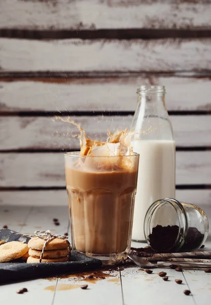 Bebida Café Latte Helado Con Leche — Foto de Stock