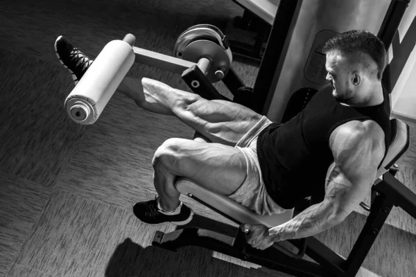 Fitness Musculación Hombre Poderoso Durante Entrenamiento —  Fotos de Stock