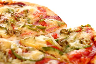 Lezzetli İtalyan pizzasına yakın çekim