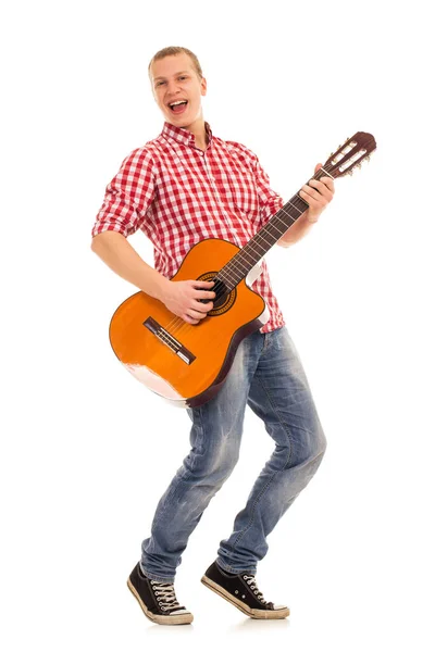 기타를 사용하는 음악가 — 스톡 사진
