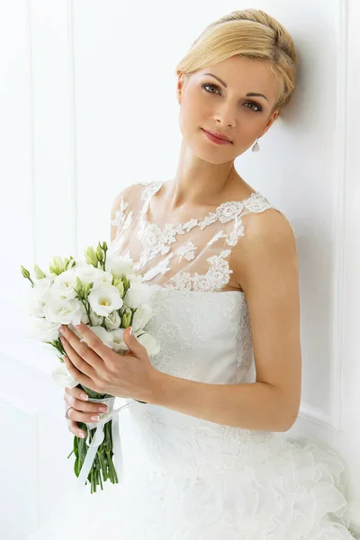 Wedding Attractive Bride Wide Smile — Stock Photo, Image