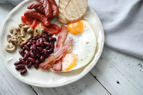 Jedzenie Kuchnia Engish Śniadanie Stole — Zdjęcie stockowe
