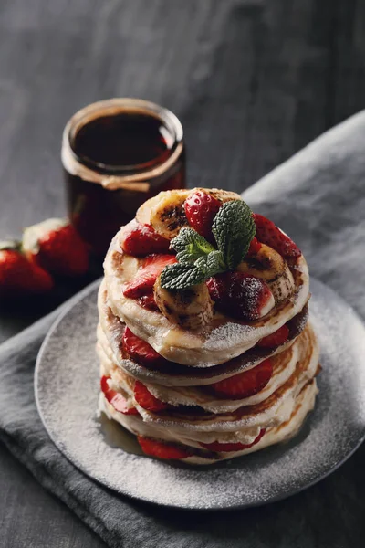 Comida Panquecas Deliciosas Prato — Fotografia de Stock