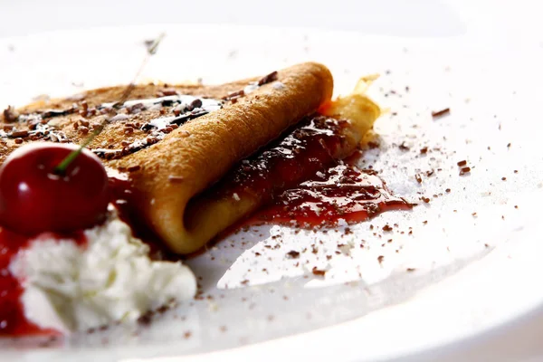 Deliciosos Panqueques Con Chocolate — Foto de Stock