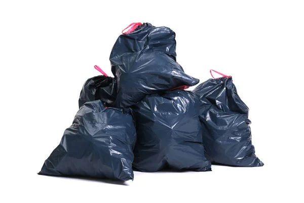 Contaminación Bolsas Basura Sobre Fondo Blanco — Foto de Stock