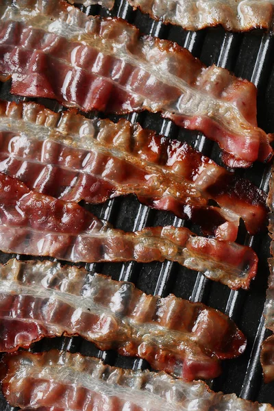 Pancetta Fritta Una Padella — Foto Stock