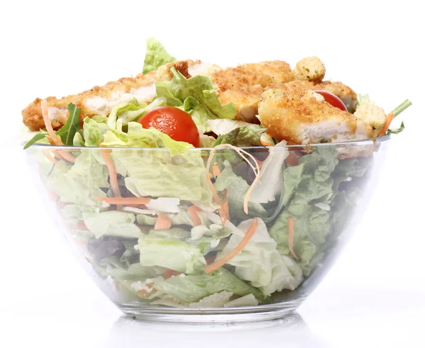 Ensalada Saludable Con Pollo Verduras Tazón — Foto de Stock