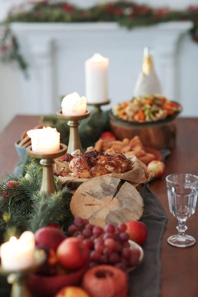 Dia Natal Jantar Celebração Com Grupo Amigos — Fotografia de Stock