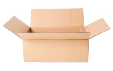 Beyaz arkaplanda karton kutular