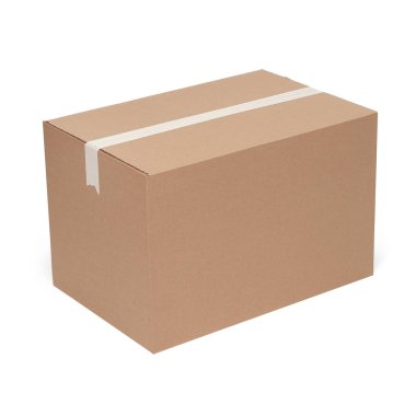 beyaz arkaplanda karton kutu