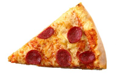 Salamlı ve peynirli taze pizza.