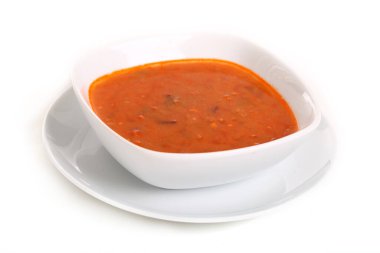 Lezzetli çorbanın yakın plan görüntüsü