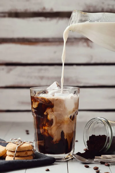 Bebida Café Latte Helado Con Leche — Foto de Stock