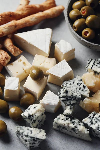 Comida Queso Sobre Mesa — Foto de Stock