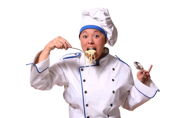 Bella Donna Immagini Chef — Foto Stock