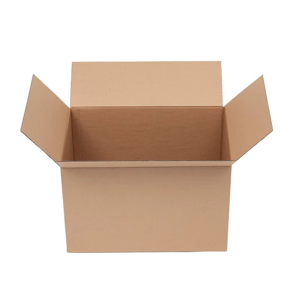 Cardboard Box White Background — Stock Photo, Image