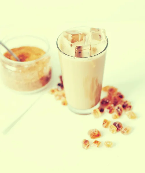 Drink Coffee Latte Caramel Table — Stock Photo, Image