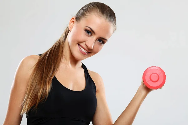 Fitness Frau Posiert Gesundes Lebensstil Konzept — Stockfoto