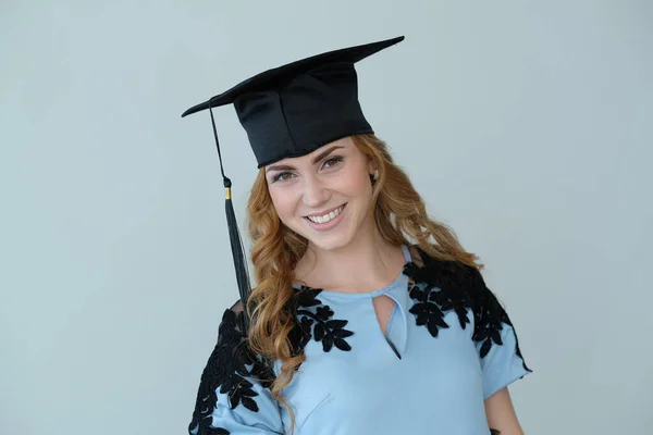 Éxito Mujer Graduada Escuela — Foto de Stock