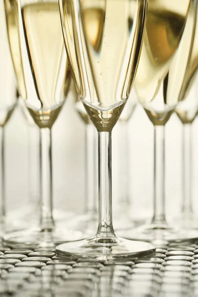 Fête Verre Champagne Sur Table — Photo