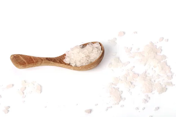 Heap Sea Salt White Background — Stock Photo, Image