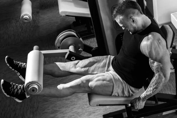 Fitness Musculación Hombre Poderoso Durante Entrenamiento —  Fotos de Stock