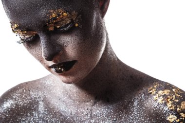 Güzellik. Harika makyajlı güzel bir kız.