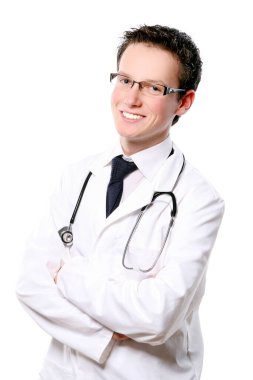 Genç ve çekici bir erkek öğrenci.