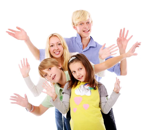 Groep Van Jonge Mooie Jongens Meisjes — Stockfoto