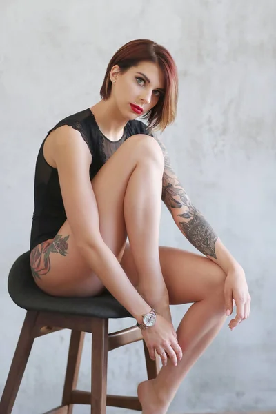 Beauty Beautiful Girl Tattoo — Stockfoto